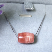 Rhodochrosite Barrel Crystal Pendant 1