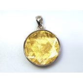 Star of David Meteorite Pendant with 925 Silver Frame (18mm) 1