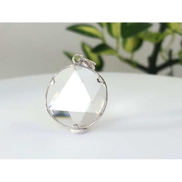 Star of David Pendant with 925 Silver Frame (Clear Quartz) 18mm 1
