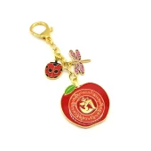 Harmony Apple Amulet with Ladybug & Dragonfly Keychain