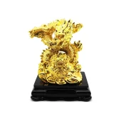 Good Fortune Golden Dragon With Wealth Bag