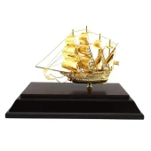 24k Gold Plated Hand-crafted Exquisite Wealth Ship 31gp