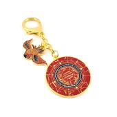 Crimson Phoenix Lunar Mansions Harmonizing Amulet Keychain