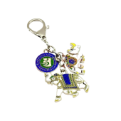 Active Rhinoceros & Elephant Amulet Keychain