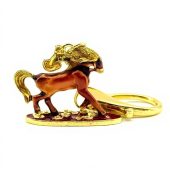 Fly On Monkey On Horse Amulet Keychain